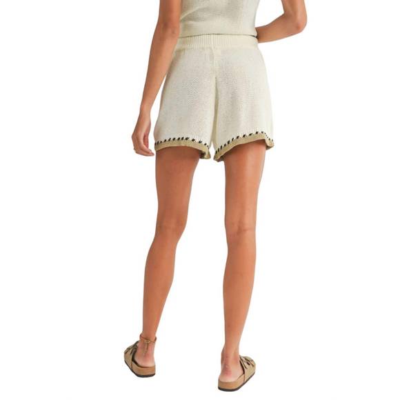 NEW SAGE THE LABEL rhode knit shorts in off white - Picture 4 of 4